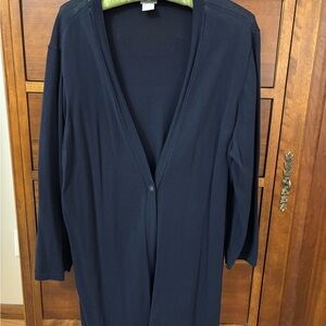 Navy Blue Long Cardigan Duster